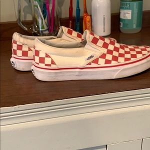 barley worn RED CHECKERED VANS